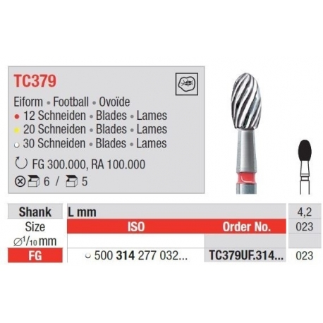 Freze TC Finishing instruments  TC37 9UF 314 014