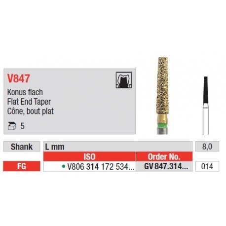 Freze DiaCut MLT Con cu Varf Plat FG V847 - 5 buc. 