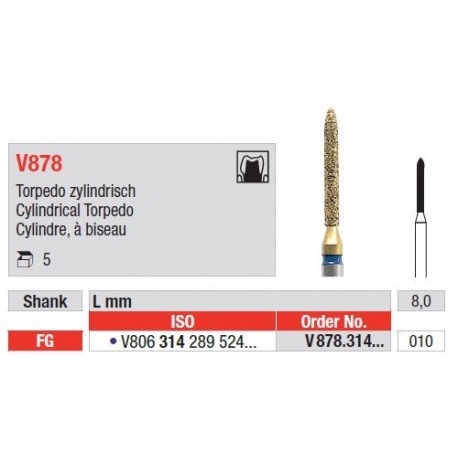 Freze DiaCut MLT Cylindrical Torpedo FG V878 - 5 buc. 