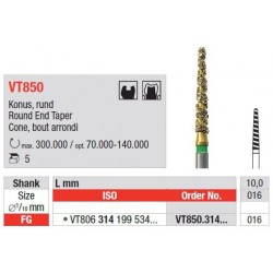 Freze DiaCut Turbo Diamant MLT Con cu Varf Rotunjit FG VT850 - 5 buc. 
