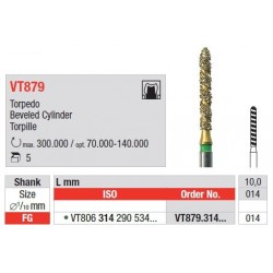 Freze DiaCut Turbo Diamant MLT Beveled Cylinder FG VT879 - 5 buc. 