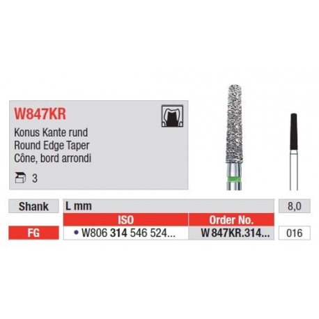 Freze WhiteTiger LLD Con cu Margini Rotunjite FG W847KR - 3 buc. 