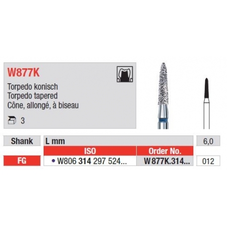 Freze WhiteTiger LLD Torpedo Tapered FG W877K - 3 buc. 