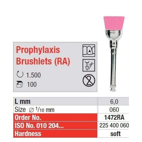 Freze Prophylaxis brushlets RA pink 1470 RA-100