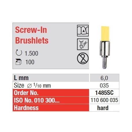 Polipanti Profilaxie cu peri tari Screw-In Brushlets - 100 bucati