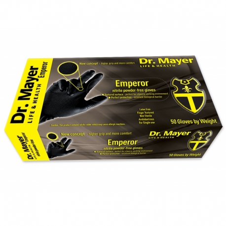 Manusi examinare texturate nitril negre Emperor Dr.Mayer, marimea