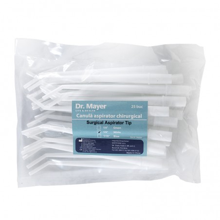 Canule aspirator chirurgical 1/8" albe 25 bucati Dr.Mayer