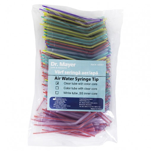 Varf seringa aer/apa cu interior colorat 250 bucati Dr.Mayer