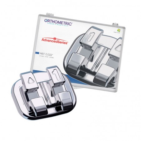 Bracketi metalici Advanced Series MBT22 cu carlige pe canini si premolari kit 1 caz Orthometric