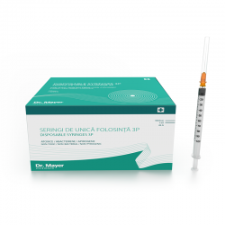 Seringa unica folosinta 3P 1ml Dr. Mayer ac 26G luer slip
