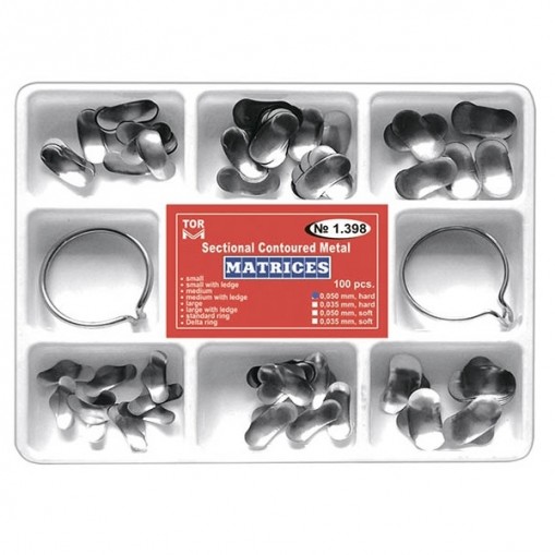 Kit 100 matrici sectionale asortate soft + 2 inele 0.050mm TorVM