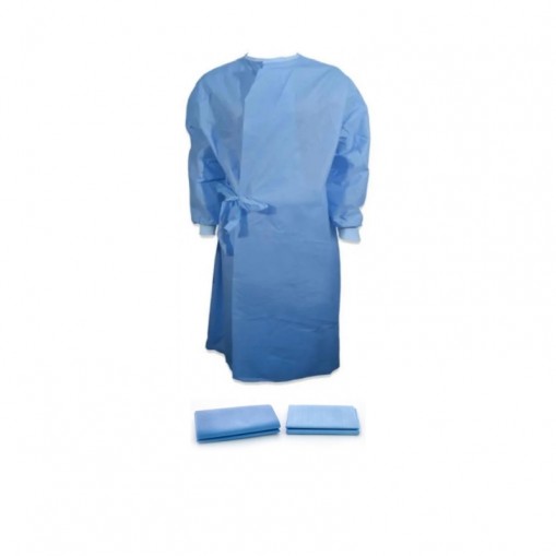 Halat Protectie Steril cu Legaturi si Mansete 35G Albastru XL + 2 Prosoape