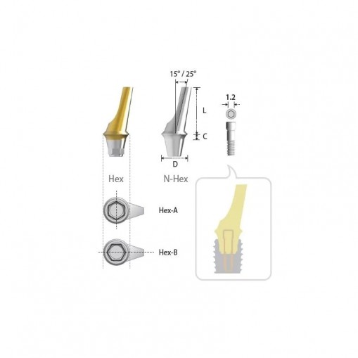 Bont angulat D4.5 A25 HEX-B L8mm Inno