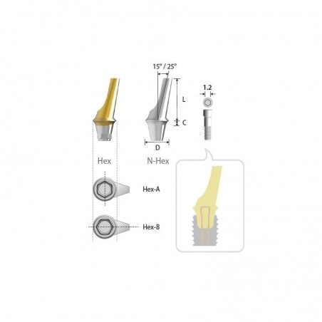 Bont angulat D4.5 A25 HEX-B L8mm Inno