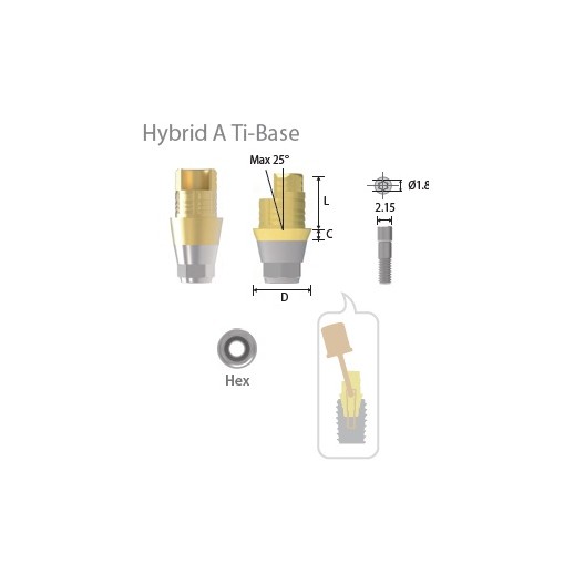 Bont Ti-Base angulat scurt fara Hex D4.0 Inno