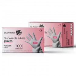 Manusi examinare nitril nepudrate roz marimea XS Dr. Protect