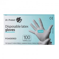 Manusi examinare pudrate albe marimea L Dr. Protect