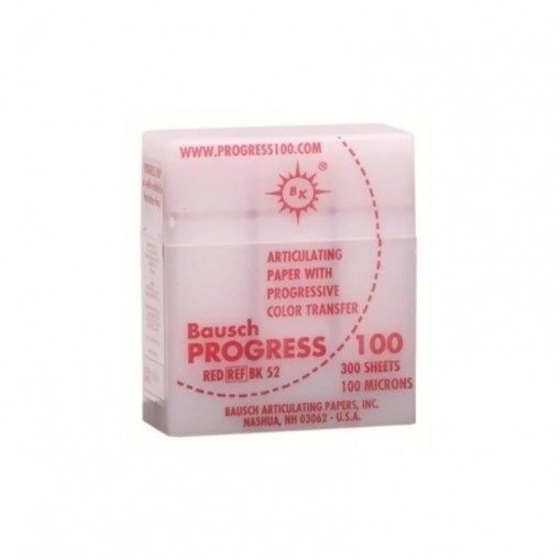 Hartie articulatie Bausch PROGRESS 100μ Rosu, 300 foi