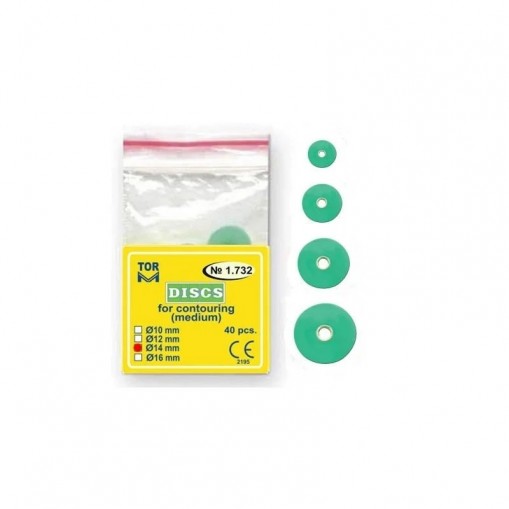Discuri pentru finisat compozit 16mm Medium Green 40 Bucati TorVM