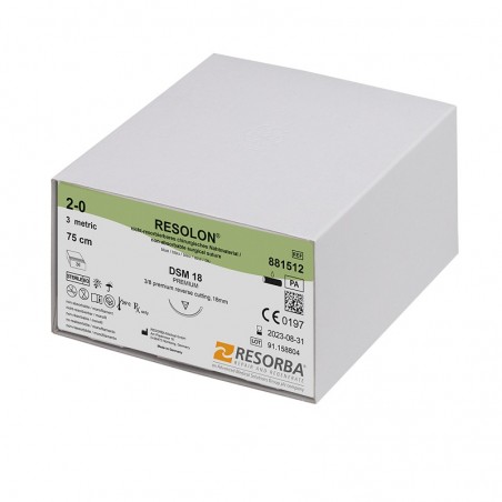 Fir sutura poliamida Resolon 5/0 DS16 cu ac de 16mm ⅜ sectiune triunghiulara Resorba