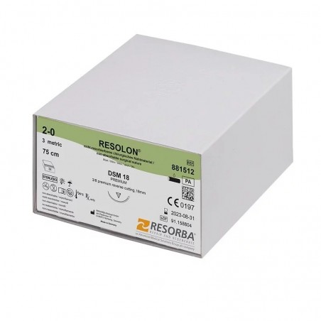 Fir sutura poliamida Resolon 6/0 DS16 cu ac de 16mm ⅜ sectiune triunghiulara Resorba