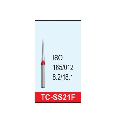 Freza diamantata fina super-scurta TC-SS21F rosu ISO165/012 Mani