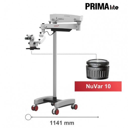 Microscop PRIMA lite cu stand mobil si obiectiv NuVar10 Labomed