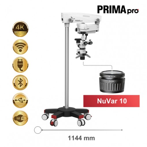 Microscop PRIMA Pro Premium cu stand mobil si obiectiv NuVar10 Labomed