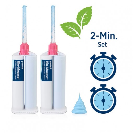 Blu-Mousse Classic Peppermint 2 minute 2 x 50ml + 6 varfuri