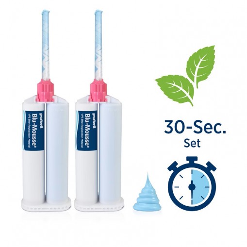Blu-Mousse Super Fast Peppermint 30 secunde 2 x 50ml + 6 varfuri Parkell