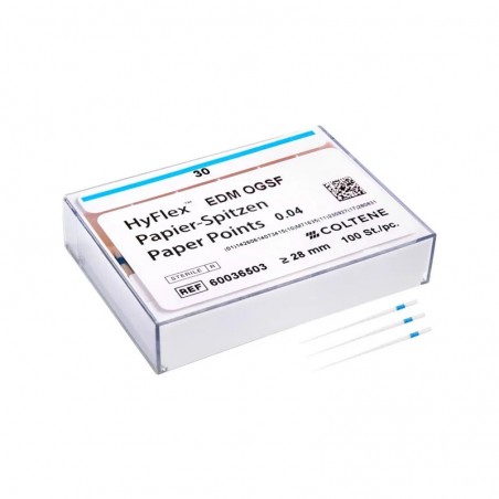 Conuri hartie HyFlex EDM OGSF 30/.04 albastru 60 bucati Coltene