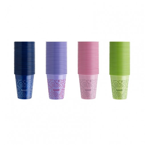 Pahare plastic Monoart Graffiti 100 bucati Euronda