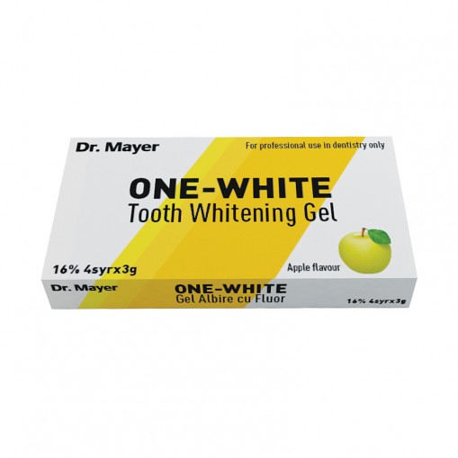 Gel albire cu fluor 16% One-White Apple 4 x 3g Dr.Mayer