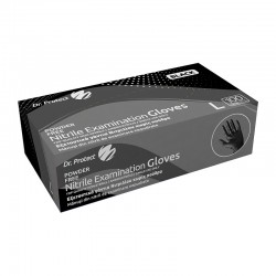 Manusi examinare nitril negre nepudrate marimea S Dr.Protect