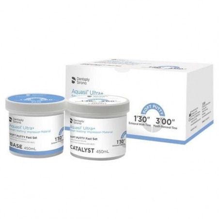 Aquasil Ultra+ Hand Mix Soft Putty Fast Set 2 x 450ml Dentsply