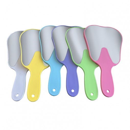 Oglinda pacient forma dinte cu maner colorat Dr.Mayer