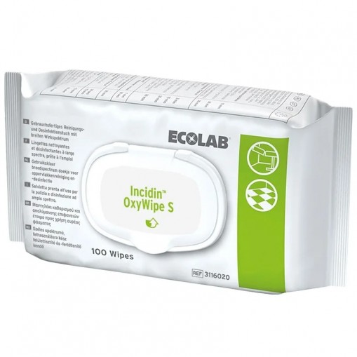 Servetele cu peroxid de oxygen Incidin OxyWipe S 100 bucati Ecolab