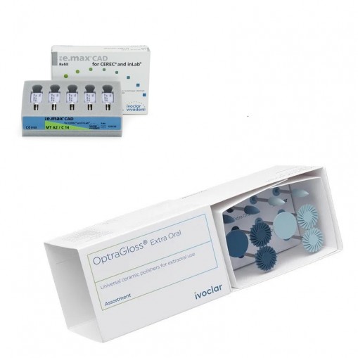 Pachet promo 4x IPS e.max CAD CEREC/InLab MT C14 5 blocuri + OptraGloss Extra Oral Assortment Ivoclar